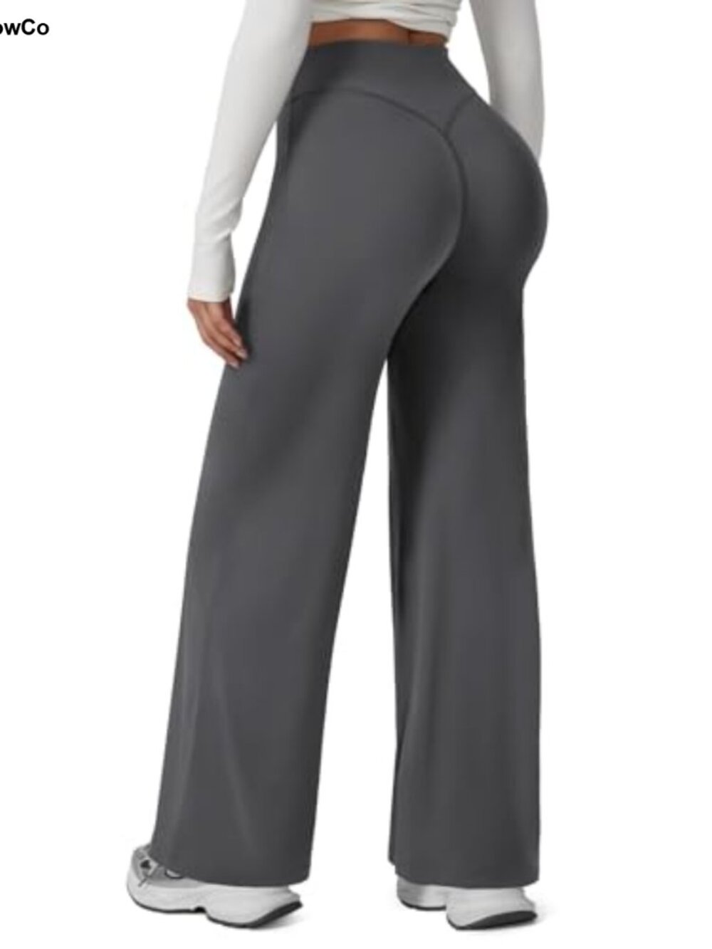 High Waisted Wide Leg Yoga Pants No Front Seam Booty Enhancing Workout Lounge